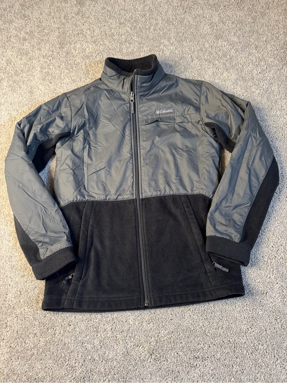 Columbia Kids Black and Gray Hybrid Jacket Size Large 14/16